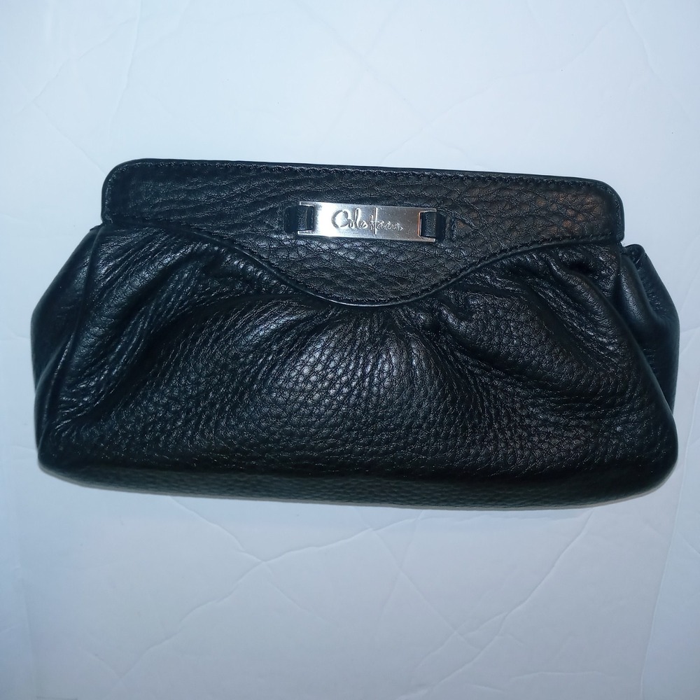 Cole Hann cosmatic purse bag leather clutch pebbled Vintage